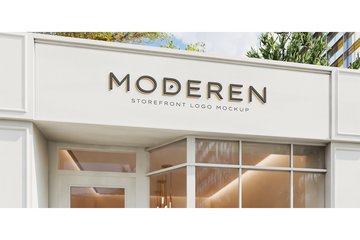 Sign & storefront logo mockup, an Advertising Mockup by Mockthethics. (Photo 11 of 13)
