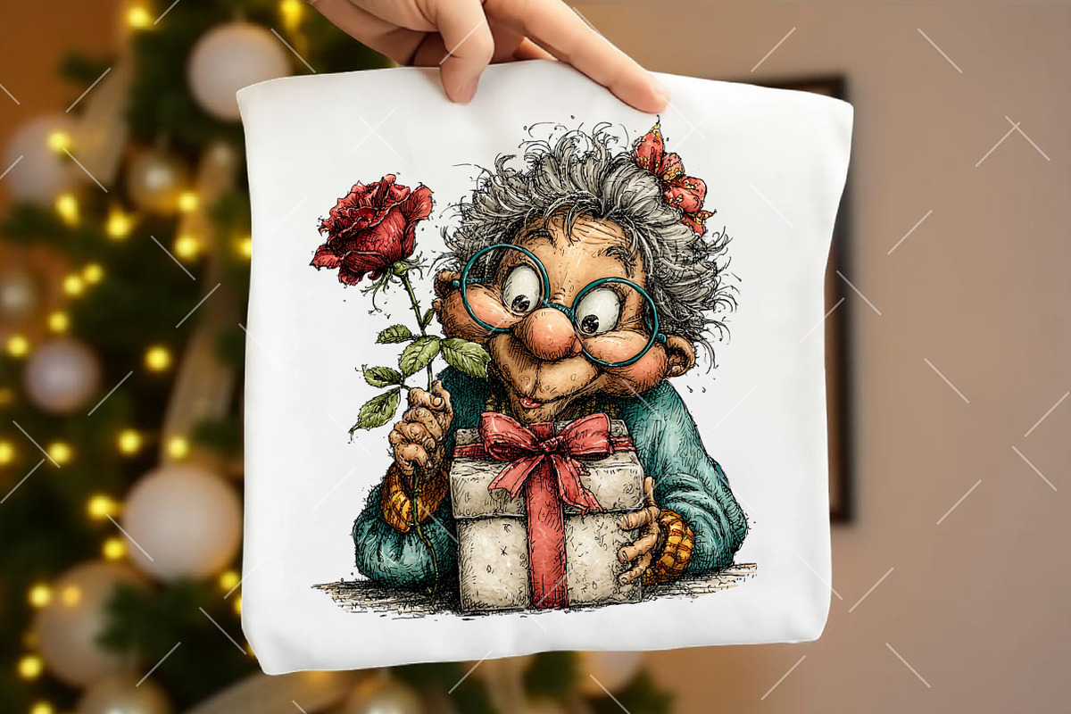 Whimsical Valentine Grandma Clipart, an Illustration by OK Design (Photo 4 of 6)