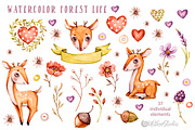 Forest Nursery Watercolor clipart, an Animal Illustration by UlitkaStudio (Thumbnail 2 of 8)