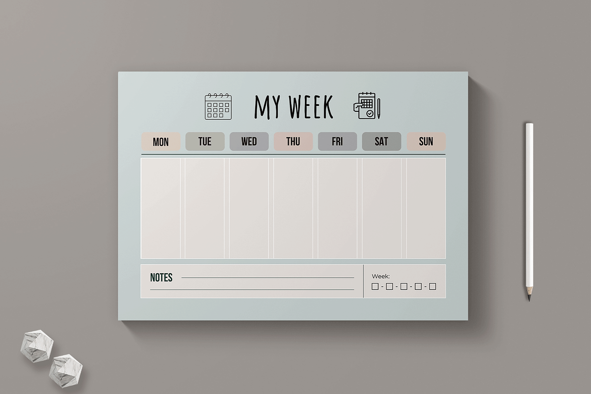 Weekly Planner Template Design, a Stationery Template by MightyDesign (Photo 1 of 6)