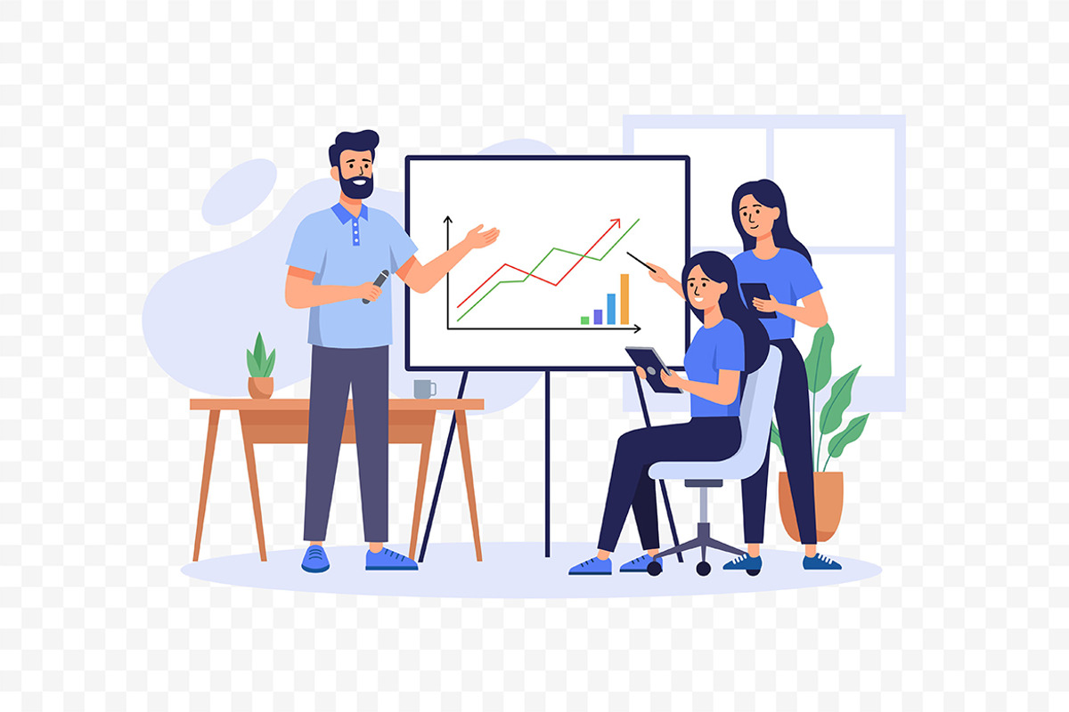 Team Analyzing Digital Marketing, a Person Illustration by Partikusi Design (Photo 3 of 3)