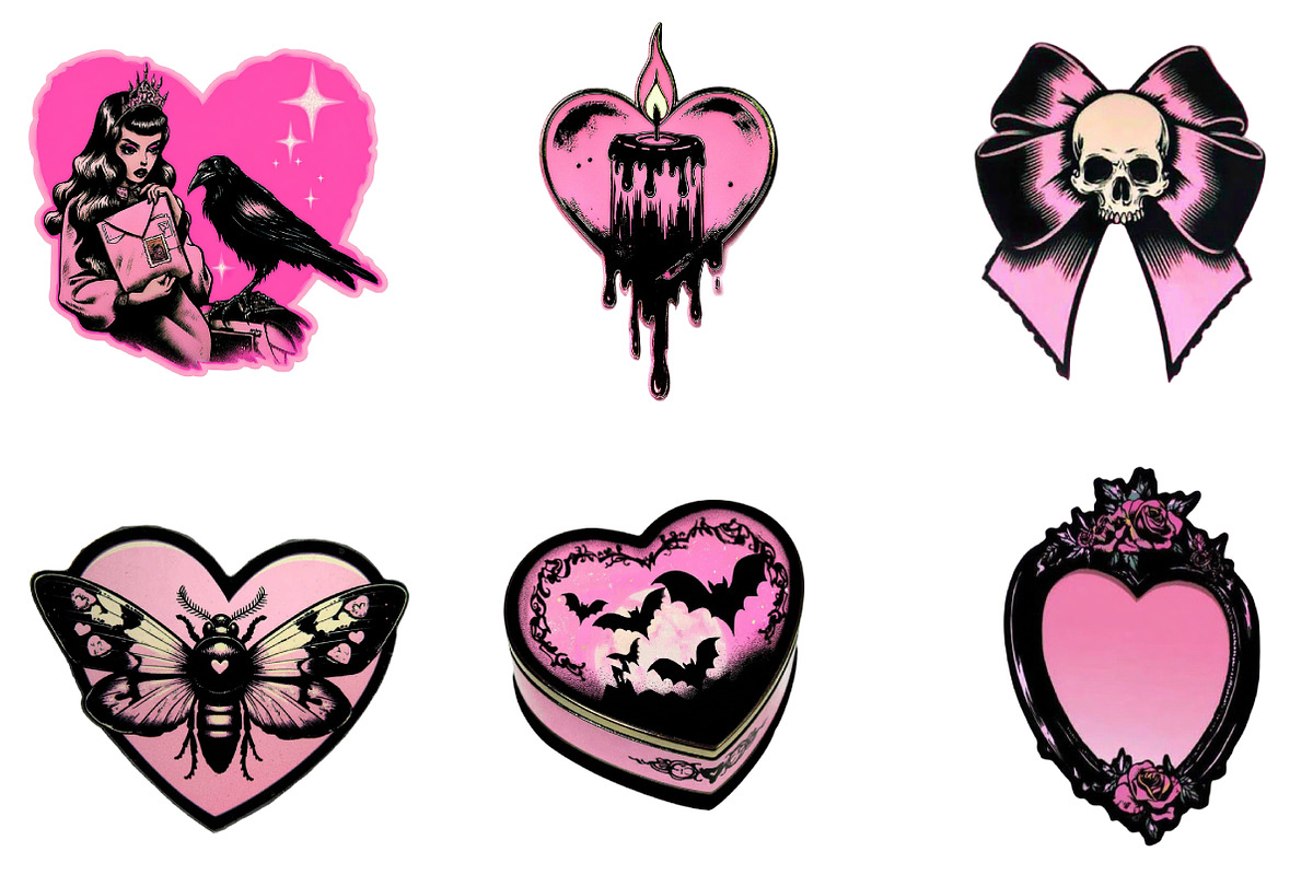 Vintage Goth Valentine Gothic Clip A, an Illustration by designcity5 (Photo 3 of 5)