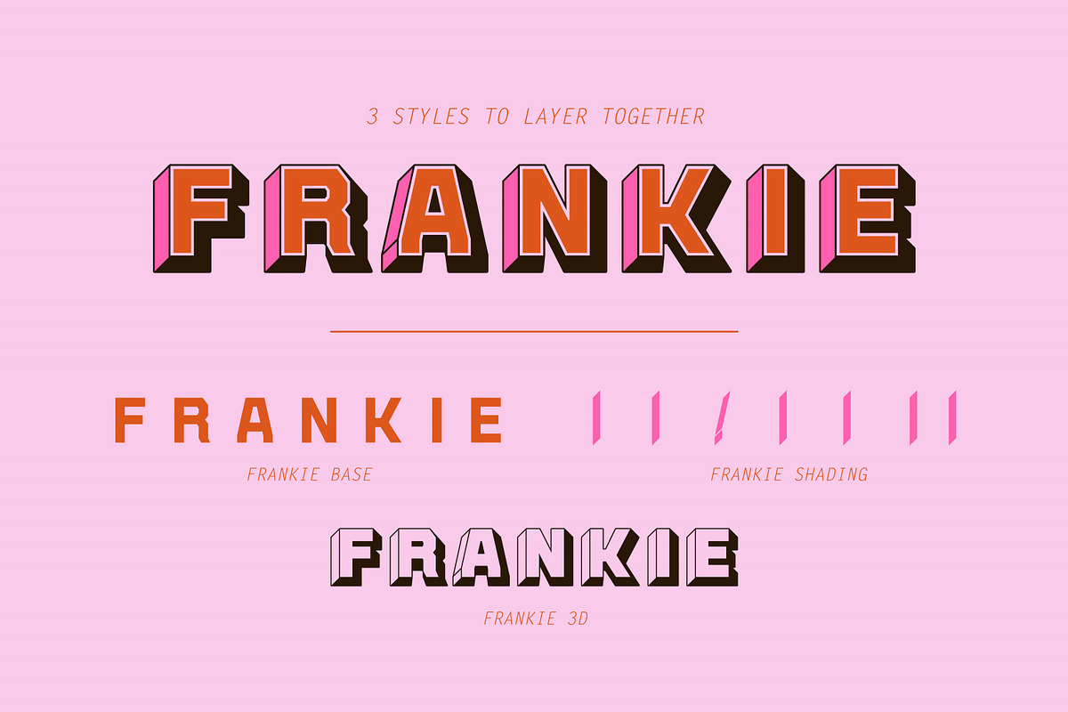 Frankie Layered, a Sans Serif Font by MarleyGrayson (Photo 2 of 7)