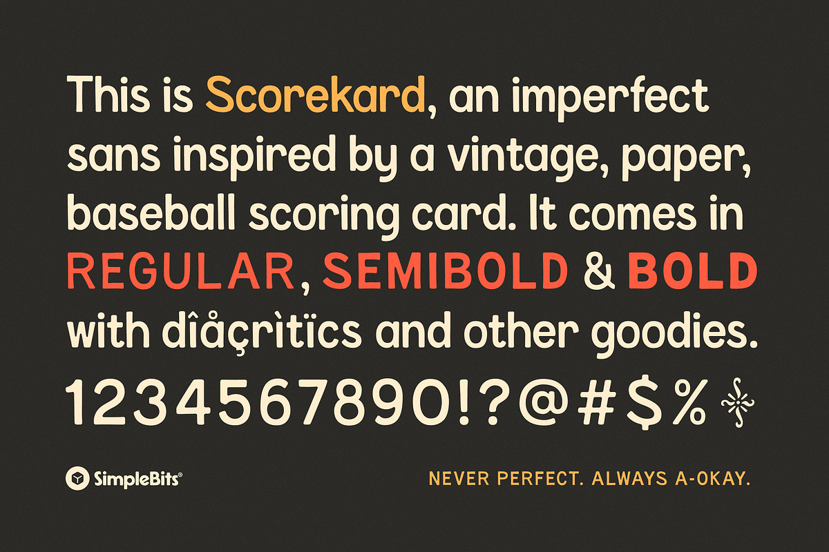 Scorekard — An imperfect sans, a Sans Serif Font by SimpleBits® (Photo 6 of 7)