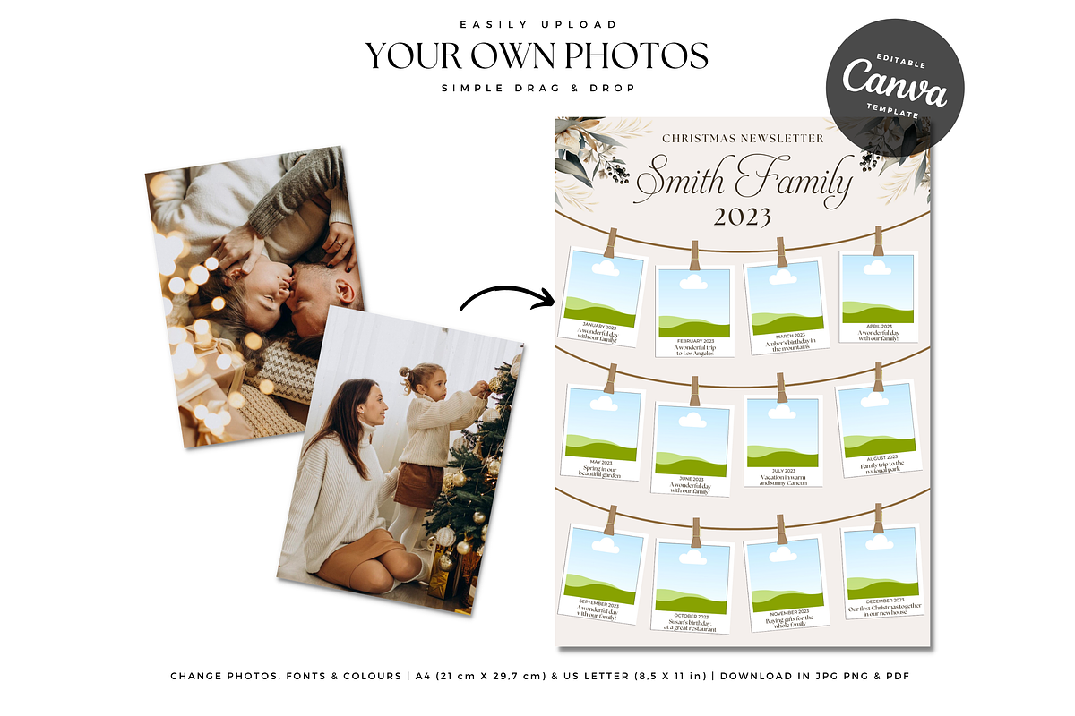 Christmas Newsletter Canva Template, a Stationery Template by SarenkaDesignShop (Photo 2 of 4)