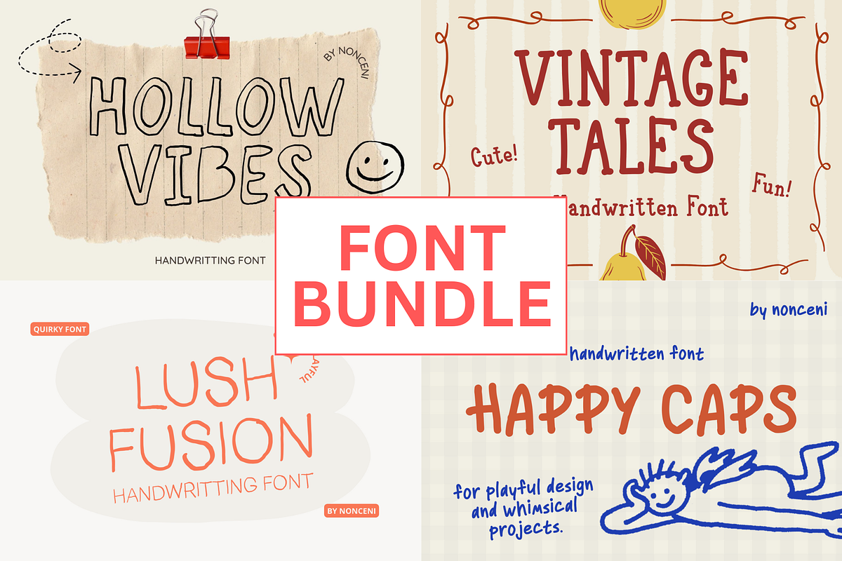 Handwritten Font Bundle 70% OFF!, a Handwritten Font by Nonceni (Photo 1 of 10)
