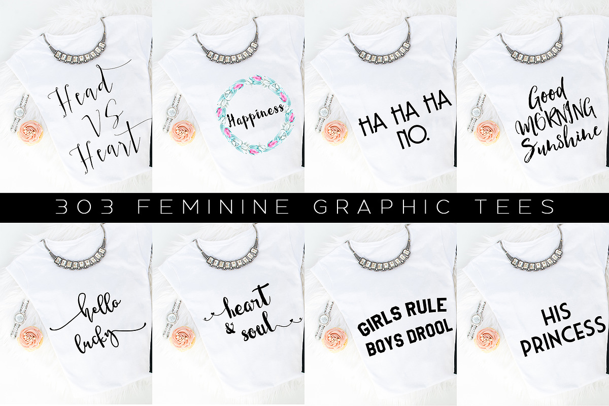 Big Bundle-Feminine Graphic Tees, a Background Graphic by iloladesign (Photo 13 of 36)