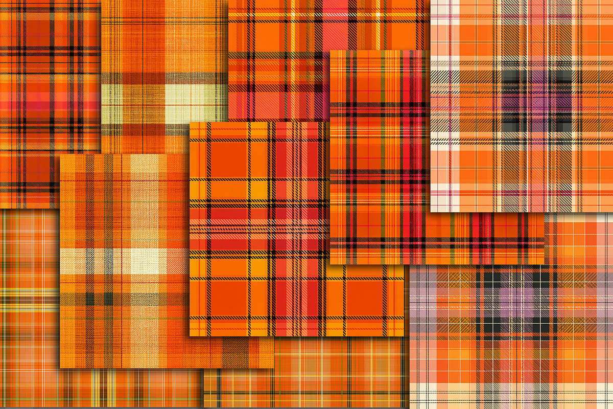Orange Plaid Halloween Paper 12x12, a Texture Illustration by Area (Photo 12 of 17)
