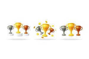 Set of 3d vector illustrations of, an Object Illustration by Abscent