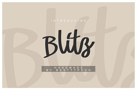 Blitz, a Handwritten Font by Besttypeco