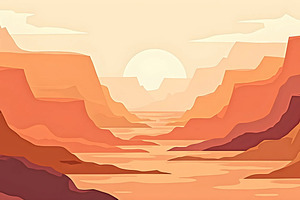 Abstract Canyons in Warm Flat Paperc, a Photo by LOGOCREATIVE