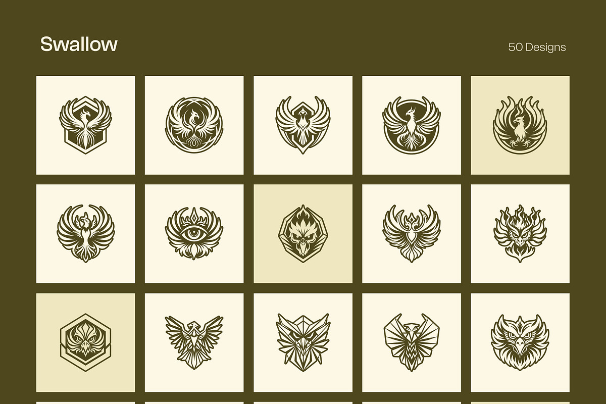1500 Bird Logo Art Set, a Solid Icon by Creative Stall (Photo 31 of 38)