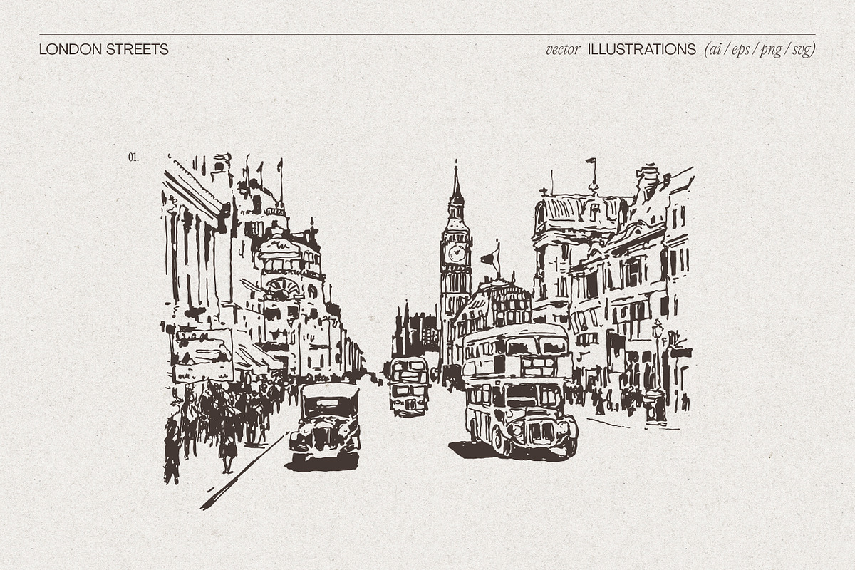 London Street Scene Sketches, a Work Illustration by TheMountBirdStudio (Photo 3 of 6)