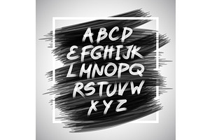 Vector Handwritten Brush Alphabet