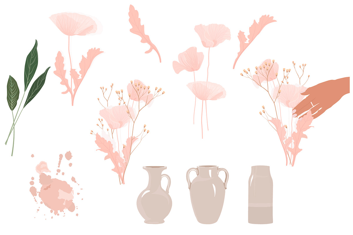Blush Pink Flowers Poppies One Touch, an Illustration by MariiaVasilenko (Photo 8 of 10)