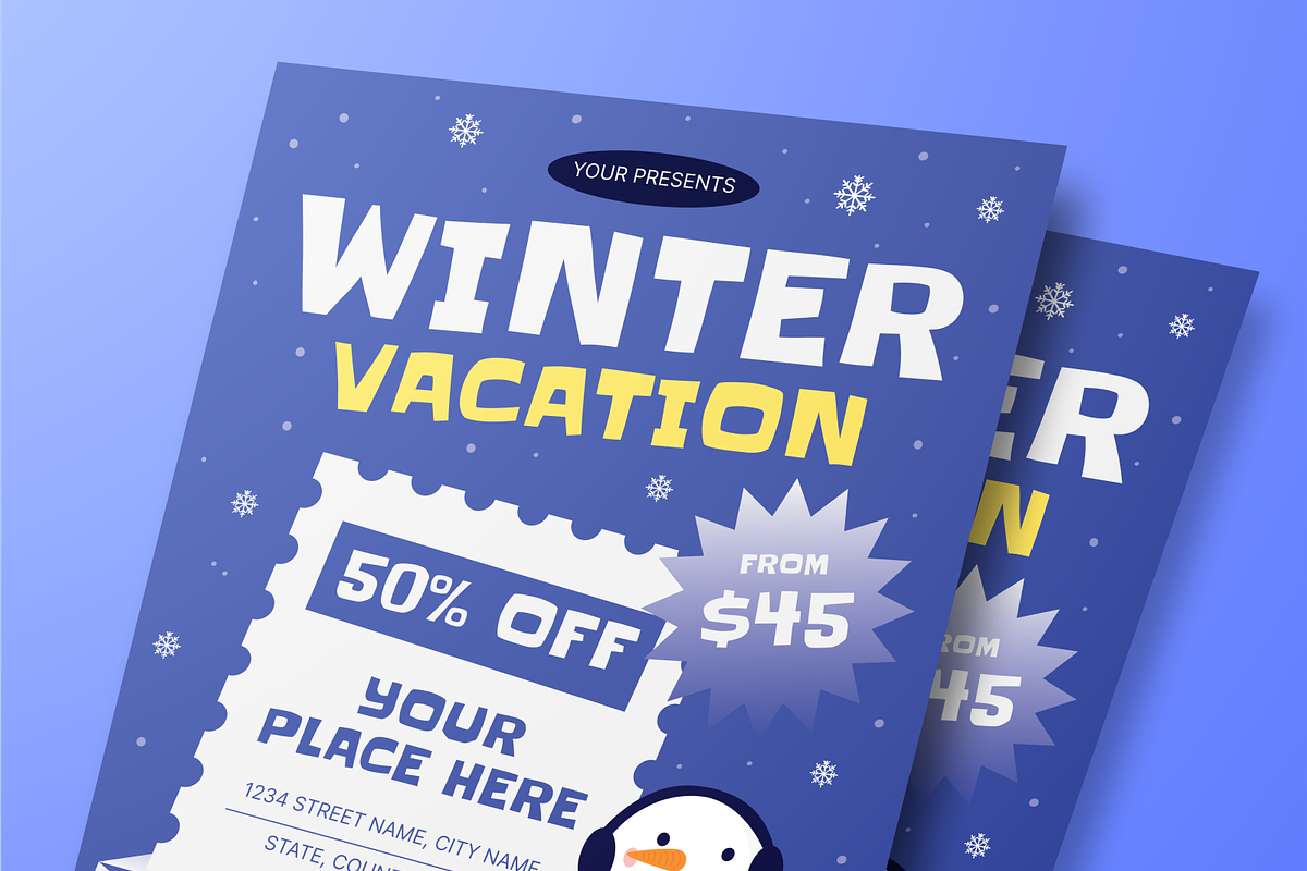 Winter Vacation Flyer Set, a Flyer Template by Annora Studio (Photo 3 of 6)