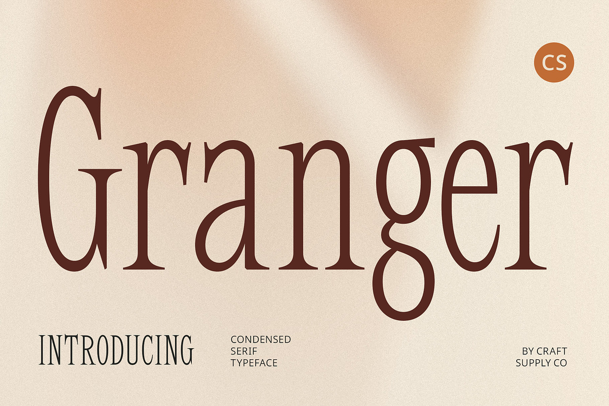 CS Granger – Condensed Font, a Serif Font by Craft Supply Co. (Photo 1 of 8)