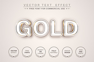 Gold Line - Editable Text Effect