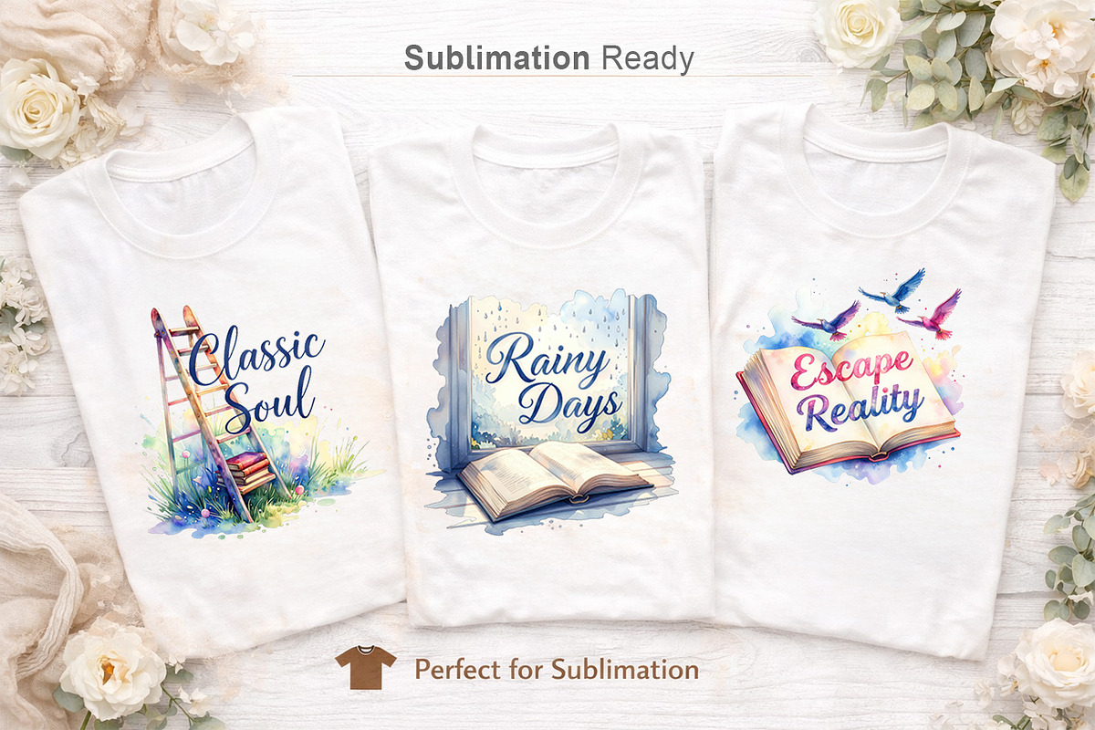 Vintage Bookish Sublimation PNG, an Illustration by Artnoy (Photo 5 of 8)