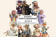 FUNNY OLD LADIES WITH DRINK CLIPART, a Person Illustration by Daring Digies (Thumbnail 1 of 10)