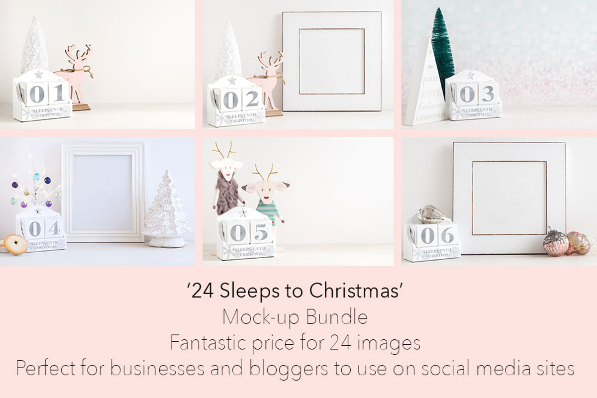 24 Christmas styled mockup images, a Print Template by Plums Pixel Love (Photo 2 of 5)