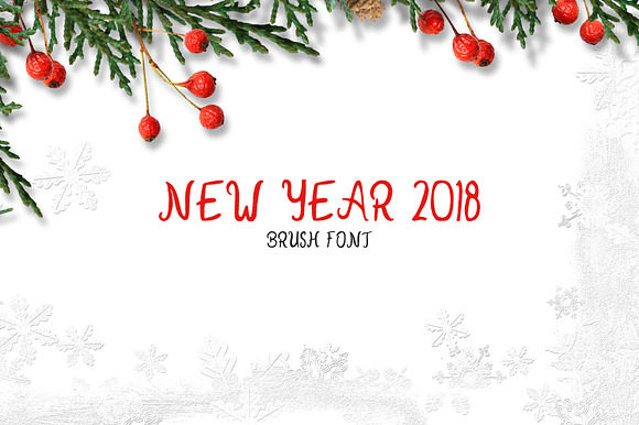 New Year 2018 Brush Font preview 8