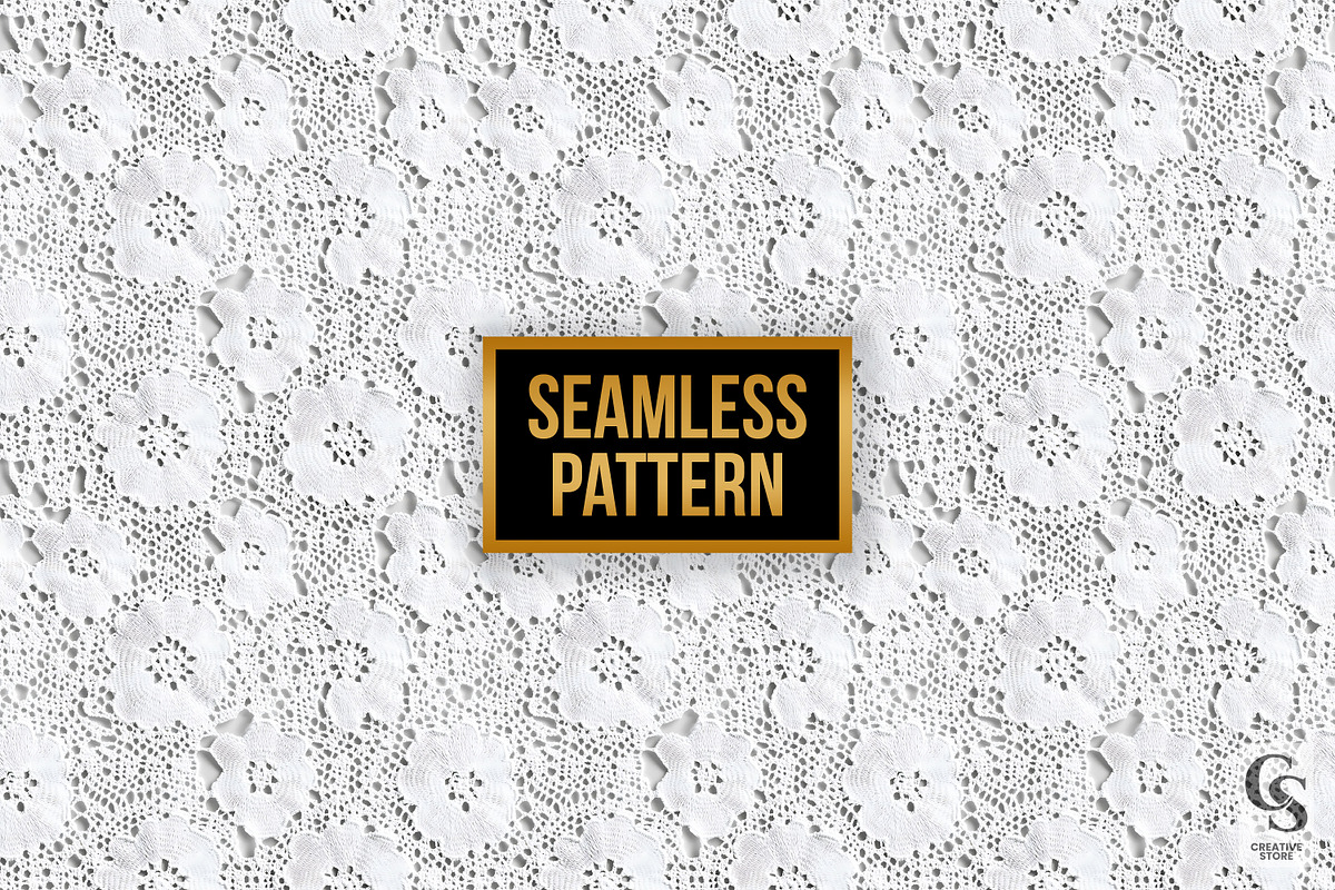 White Crochet Lace Seamless Pattern, a Pattern Graphic by Creative Store (Photo 3 of 4)
