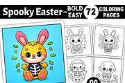 Spooky Easter Coloring Pages, a Seasonal Illustration by Ink Gallery (Thumbnail 1 of 9)