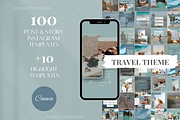 Travel Instagram Canva Templates, a Social Media Template by SociallyyCreative (Thumbnail 1 of 9)