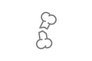 Broken bone line icon. Medical rehab, an Illustration by GraphiShop