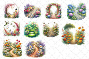 Flower Garden Pathway Clipart, an Illustration by Dream Creation (Thumbnail 4 of 4)
