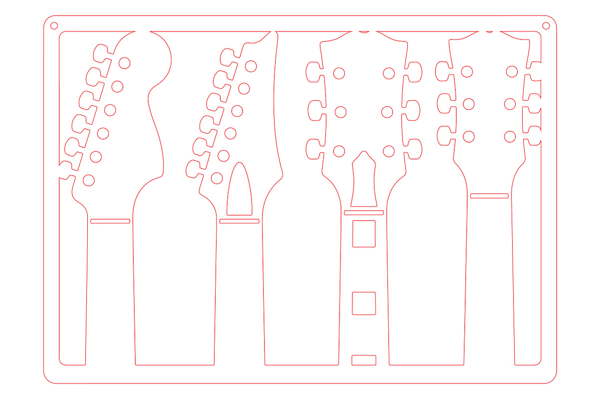 Guitar Headstocks Laser Cut SVG, an Object Graphic by DreamCafeArt (Photo 3 of 3)