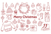 Merry Christmas Cozy Clipart, a Seasonal Illustration by Design House (Thumbnail 1 of 3)