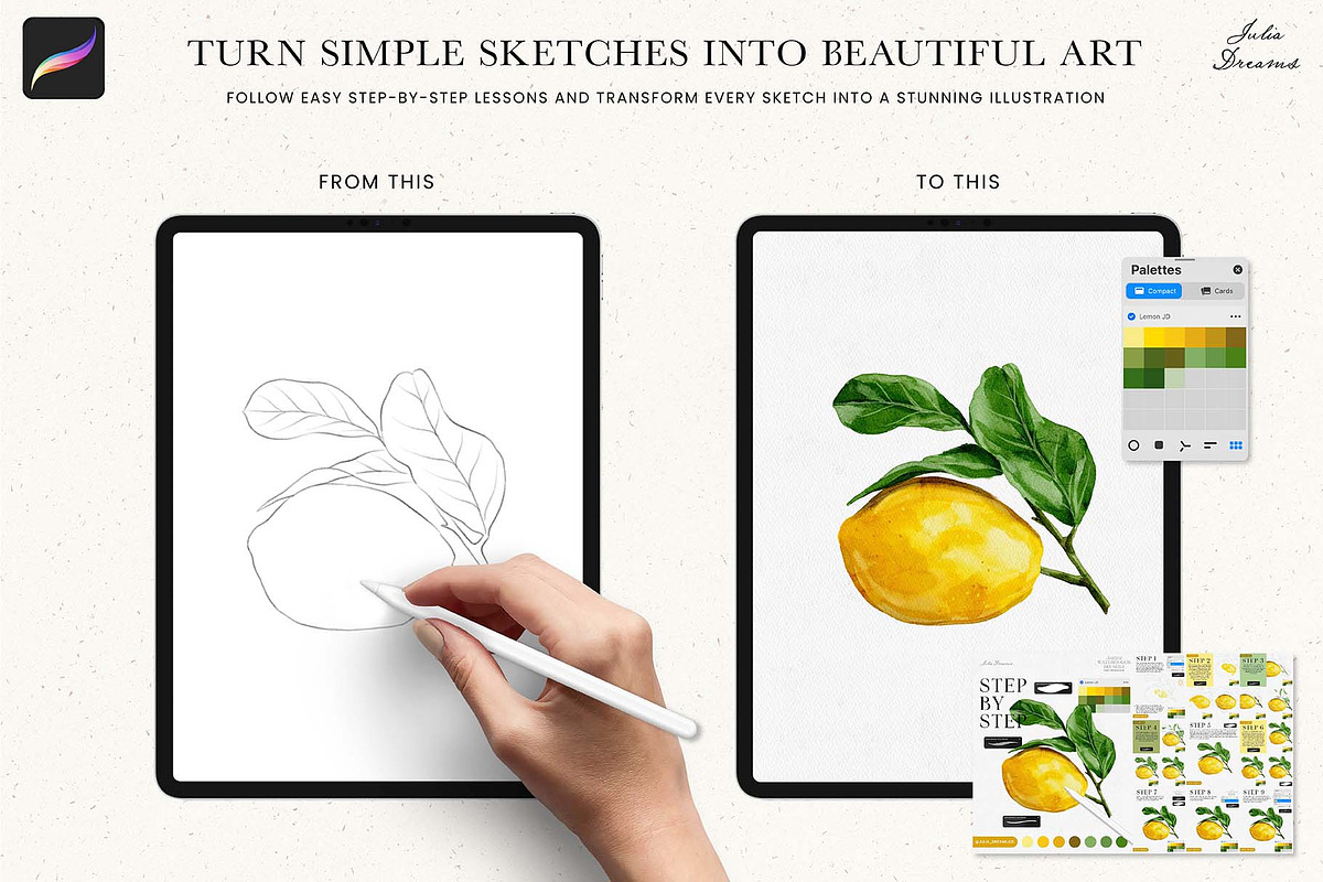 Step By Step Tutorial Bundle, a Brush Add-On by Julia Dreams (Photo 5 of 7)