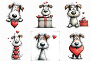 Funny Valentine Peeking Dog Clipart, an Illustration by Libby Wishes (Thumbnail 5 of 8)