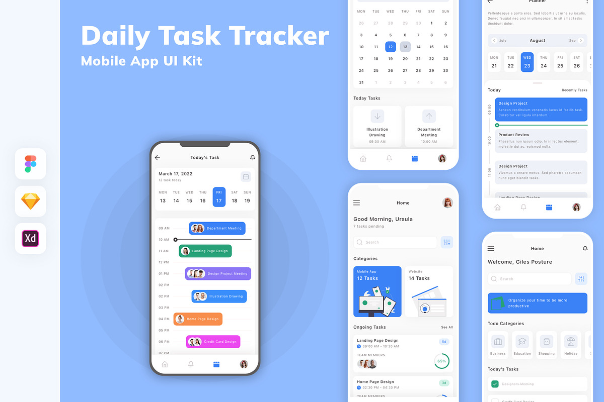 Daily Task Tracker Mobile App UI Kit, an UI Kit Template by uicube ...