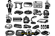 Office Essentials Black Clipart Bund, an Illustration by designvectx (Thumbnail 3 of 3)