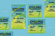Green Cycling Tournament Flyer Set, a Flyer Template by graphicook (Thumbnail 4 of 4)