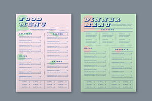 Food Menu Pink And Green Gradient