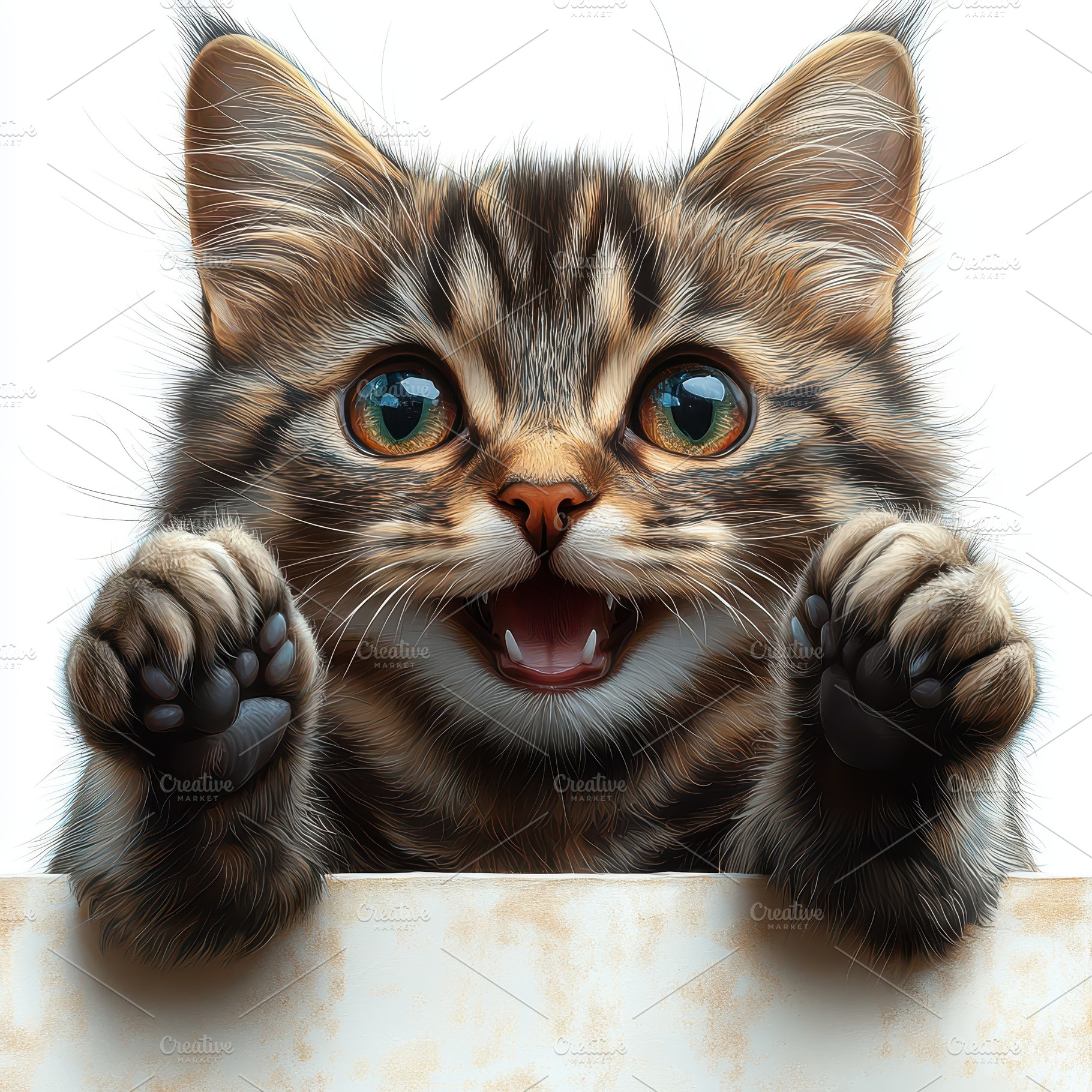 Adorable Kitten Peek-a-boo Playful P, an Animal Photo by Pixeness Studio
