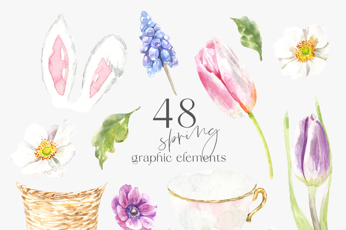 Spring Flora Farm Animals Watercolor, an Animal Illustration by Catherine Wheel (Photo 21 of 22)