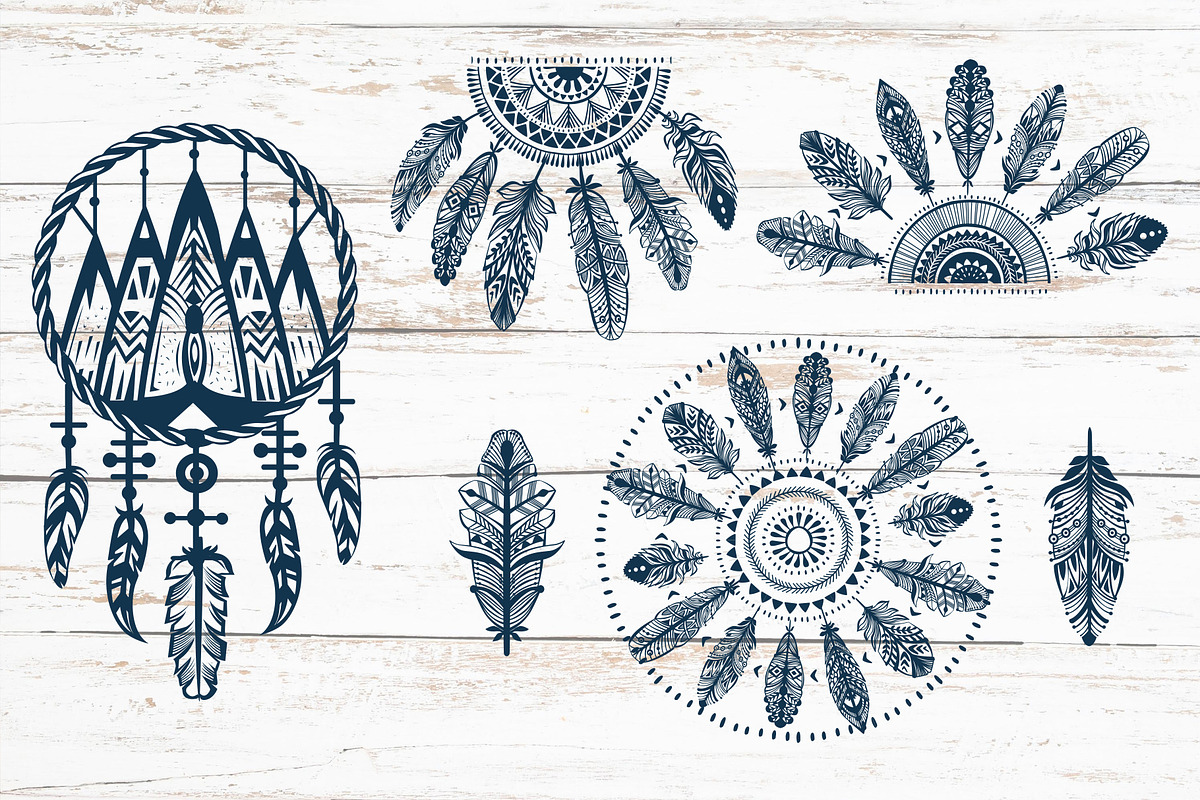 Tribal native ethnic design elements, a Decorative Illustration by ViktoriaARTprint (Photo 4 of 9)