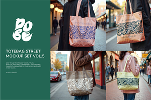 Totebag Street Mockup Set - Vol 5, a Product Mockup by DOBE Studio