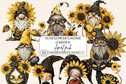 SUNFLOWER GNOME CLIPART PACK, a Person Illustration by Daring Digies (Thumbnail 1 of 10)