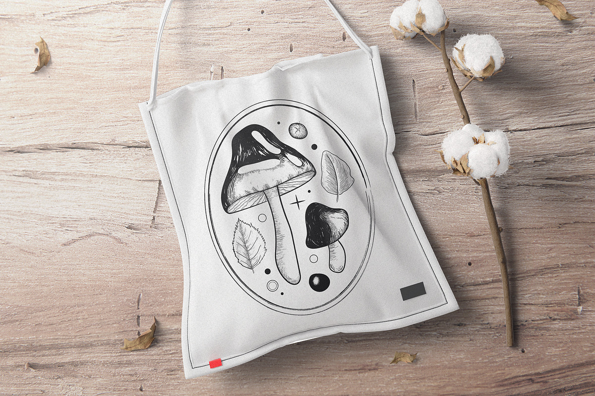 Hand Drawn Vector Vintage Mushrooms, a Decorative Illustration by foxsong (Photo 9 of 12)