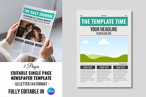 Front Page Newspaper Template, a Flyer Template by ZoloDesignHub
