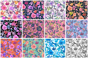 Enchanted Blossoms. Seamless Pattern