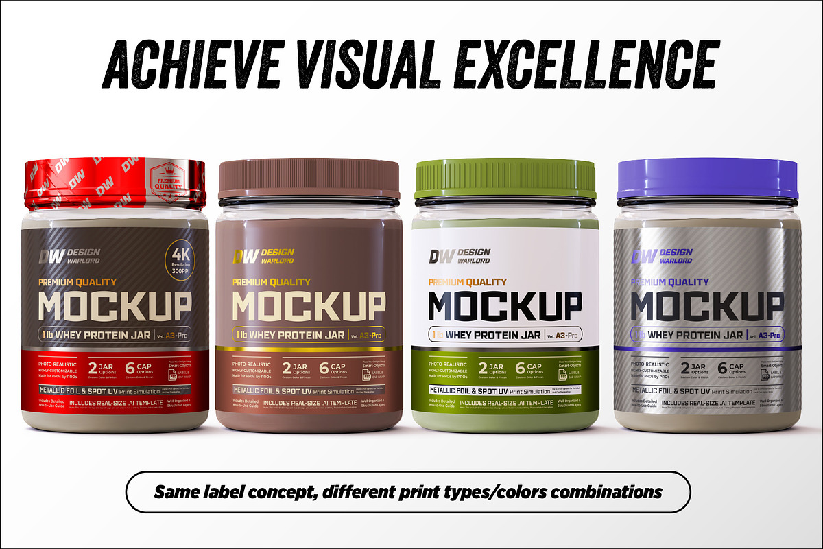 1lb Whey Protein Jar Mockup A3-Pro, a Packaging Mockup by Design Warlord (Photo 9 of 16)