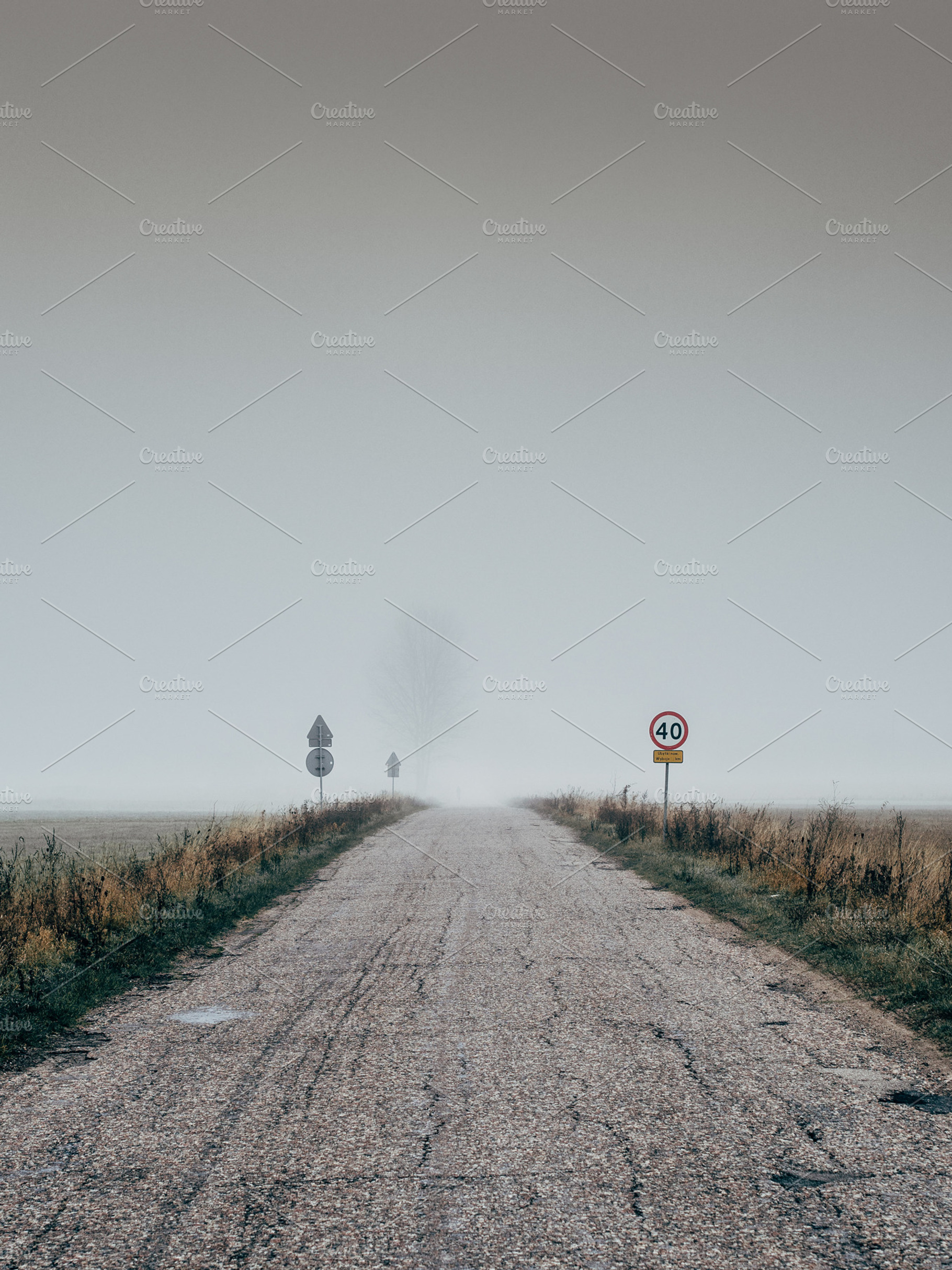 Foggy road stock photo containing fog and outdoors, a Nature Photo by Pawel Kadysz