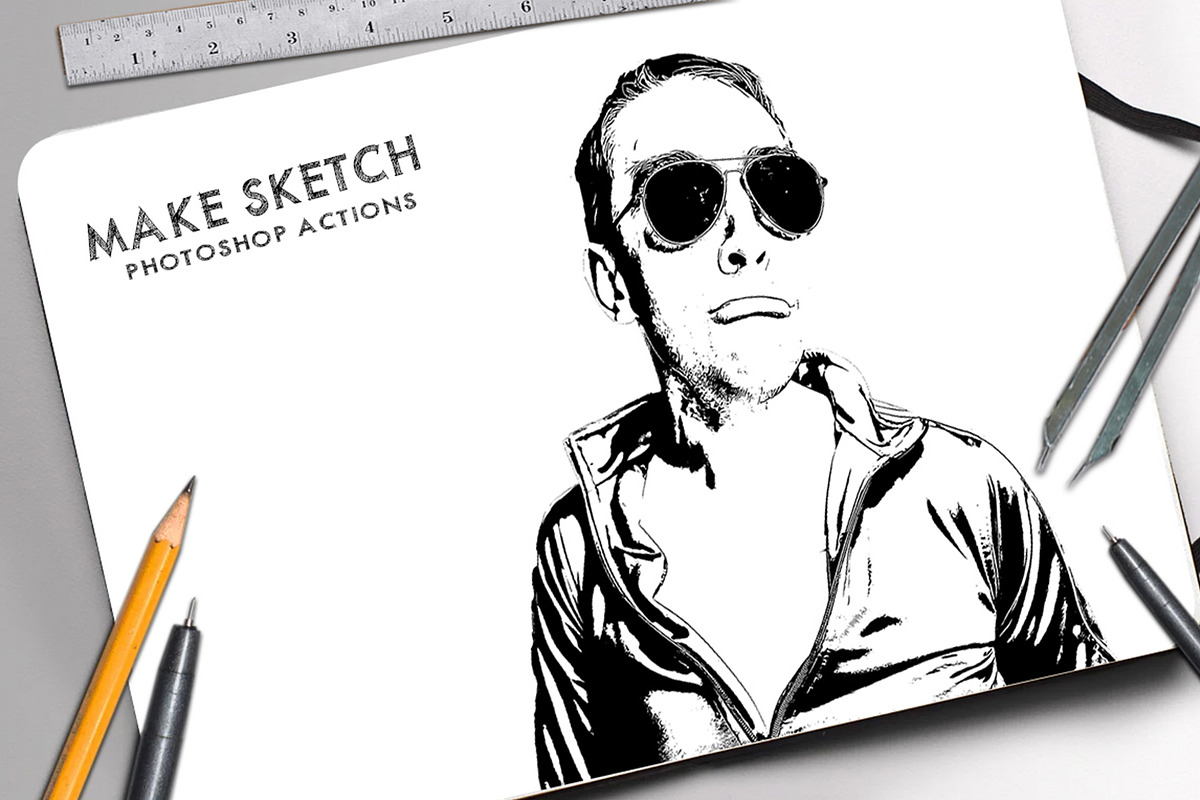 30 Modern Sketch Photoshop Actions, an Action Add-On by Jacpot007 (Photo 13 of 26)